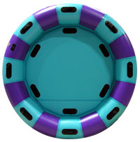 Round Family Raft - Light Teal/Purple